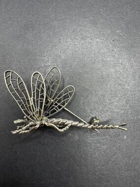Vintage Beaucraft 925 Sterling Silver Dragonfly Brooch Pin Insect Jewelry